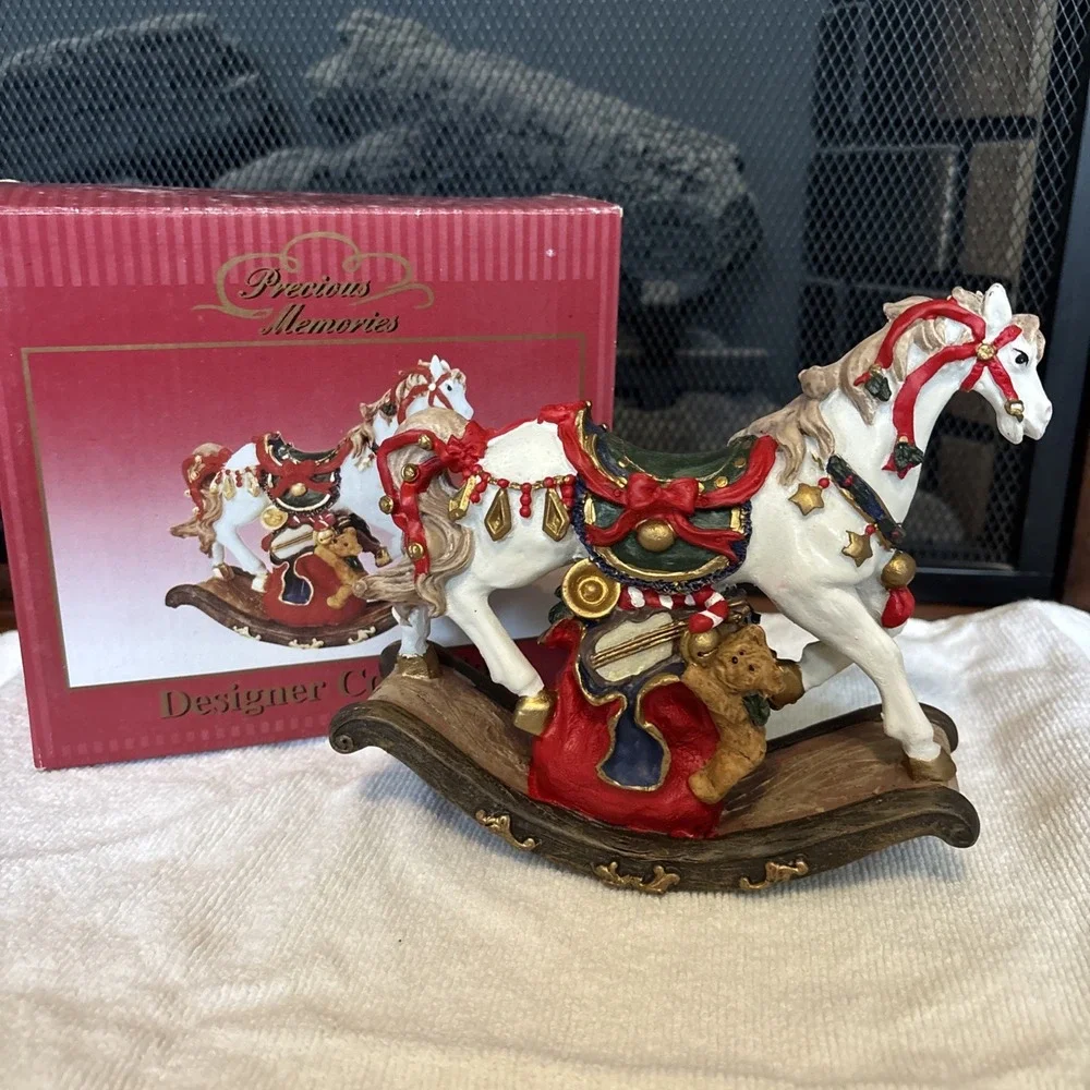 Vintage Giny Ornate Old-World Christmas Rocking Horse-1989 Precious Memories